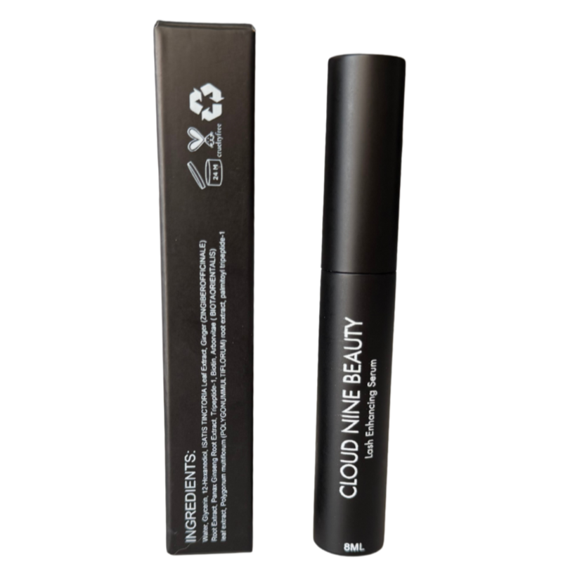 Black mascara with packaging on a white background